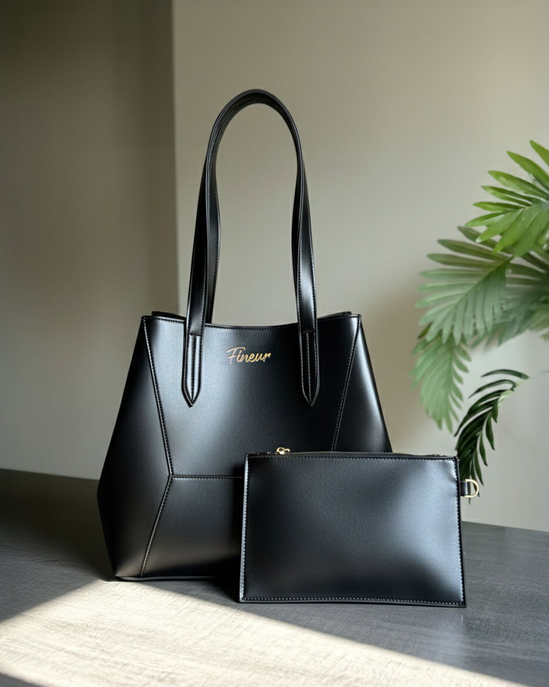 Fineur Tote Matrix + Pouch - Black