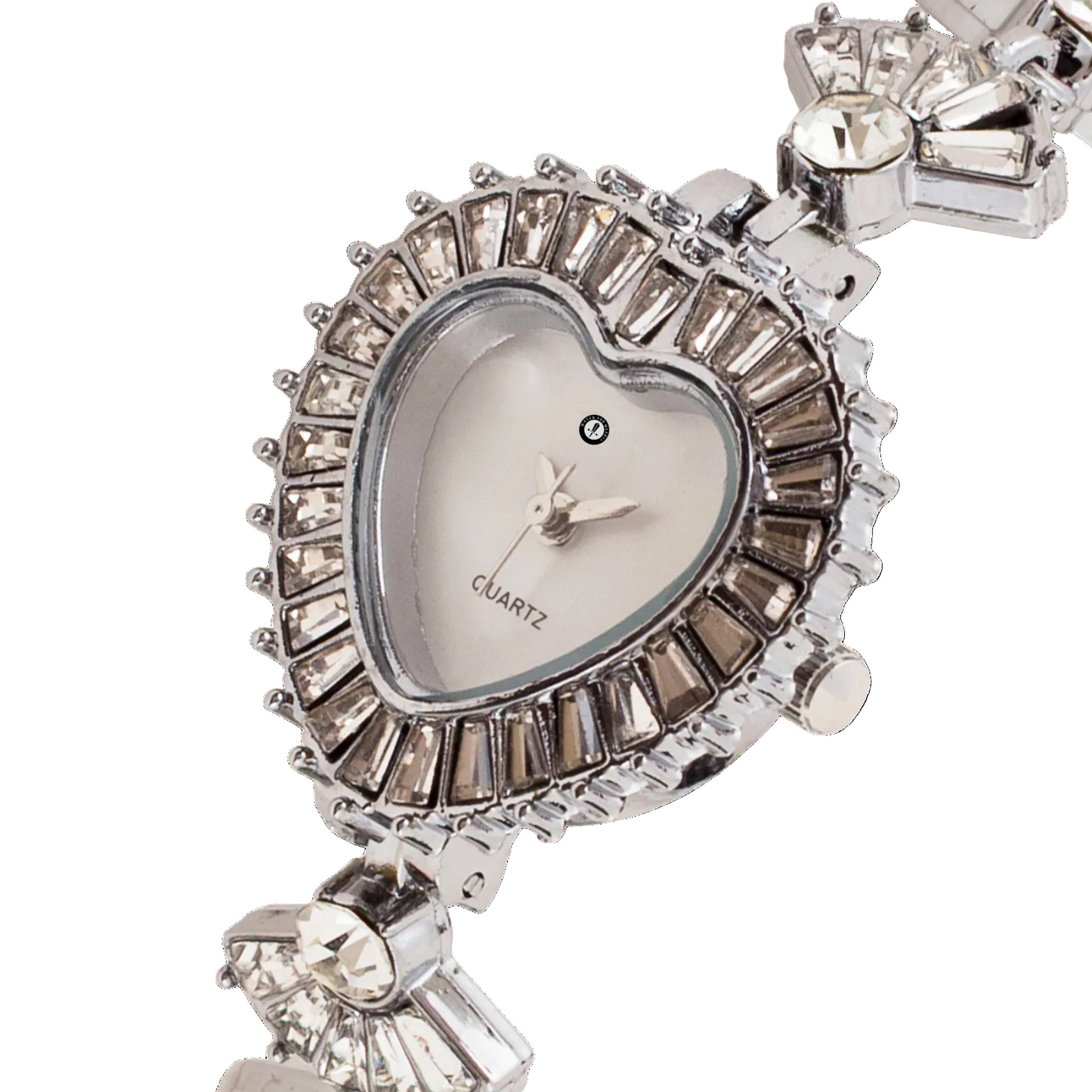 Women’s Silver Heart Dial Crystal Bracelet Quartz Watch