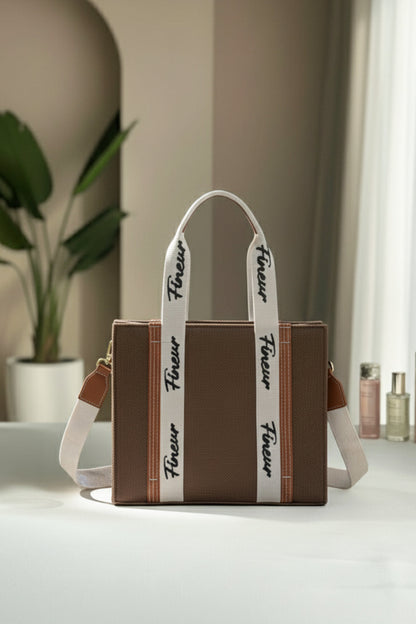 Fineur Canvas Tote Modern Muse - Dark Brown
