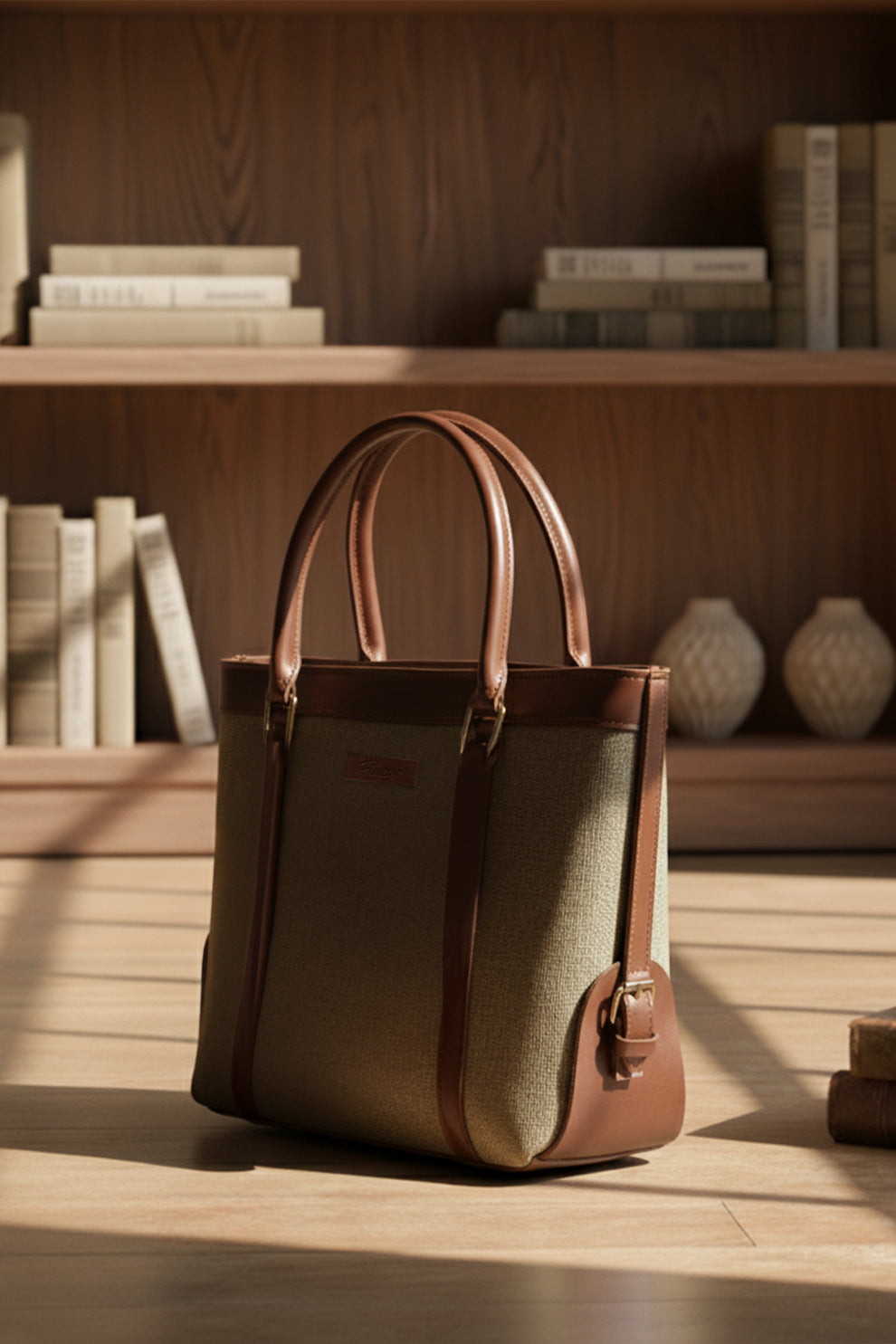 Fineur Strap Jute Tote - Tan Brown