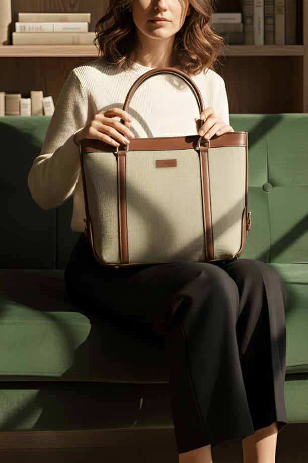 Fineur Strap Jute Tote - Tan Brown