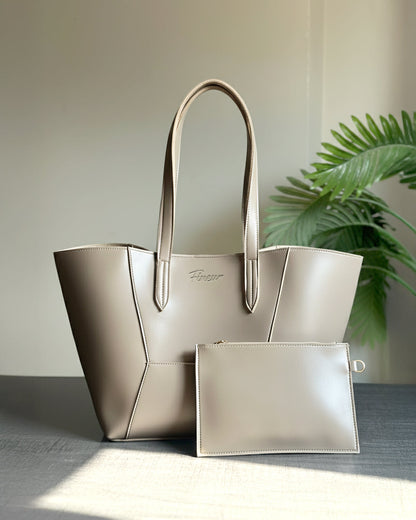 Fineur Tote Matrix + Pouch - Beige