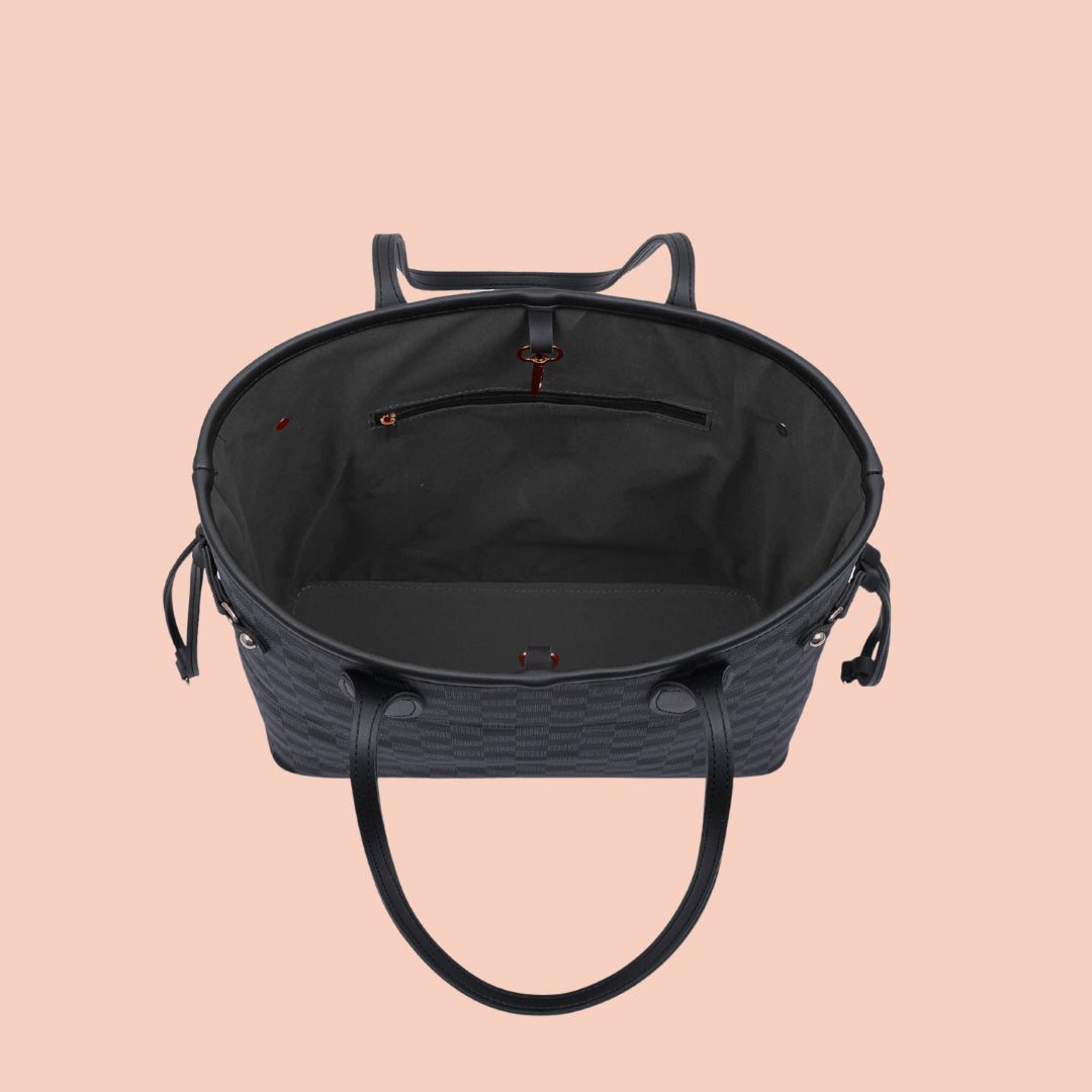 Fineur Duo Tote Checkered - Black