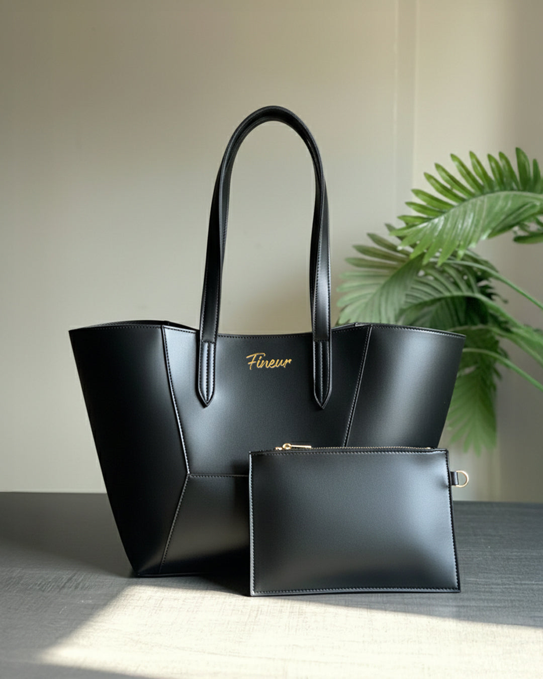Fineur Tote Matrix + Pouch - Black