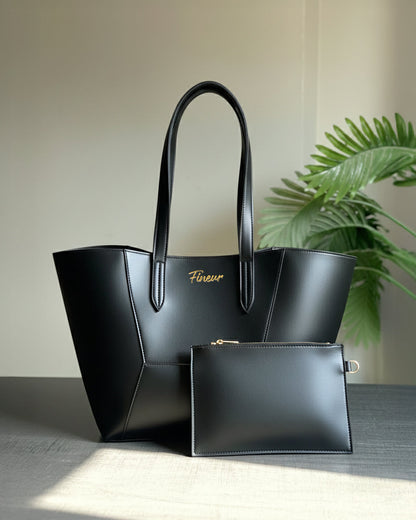 Fineur Tote Matrix + Pouch - Black
