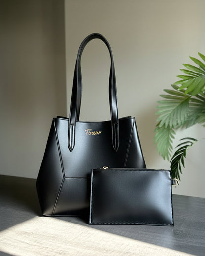 Fineur Tote Matrix + Pouch - Black