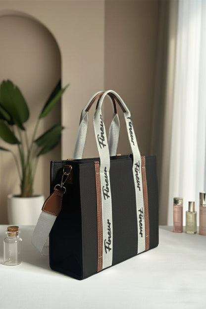 Fineur Canvas Tote Modern Muse - Black