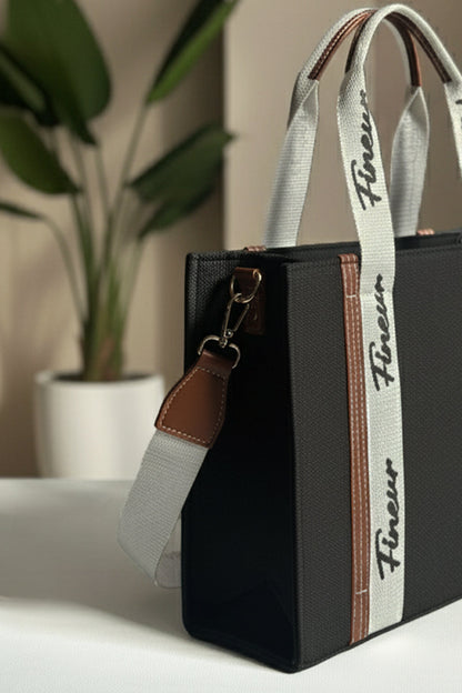 Fineur Canvas Tote Modern Muse - Black