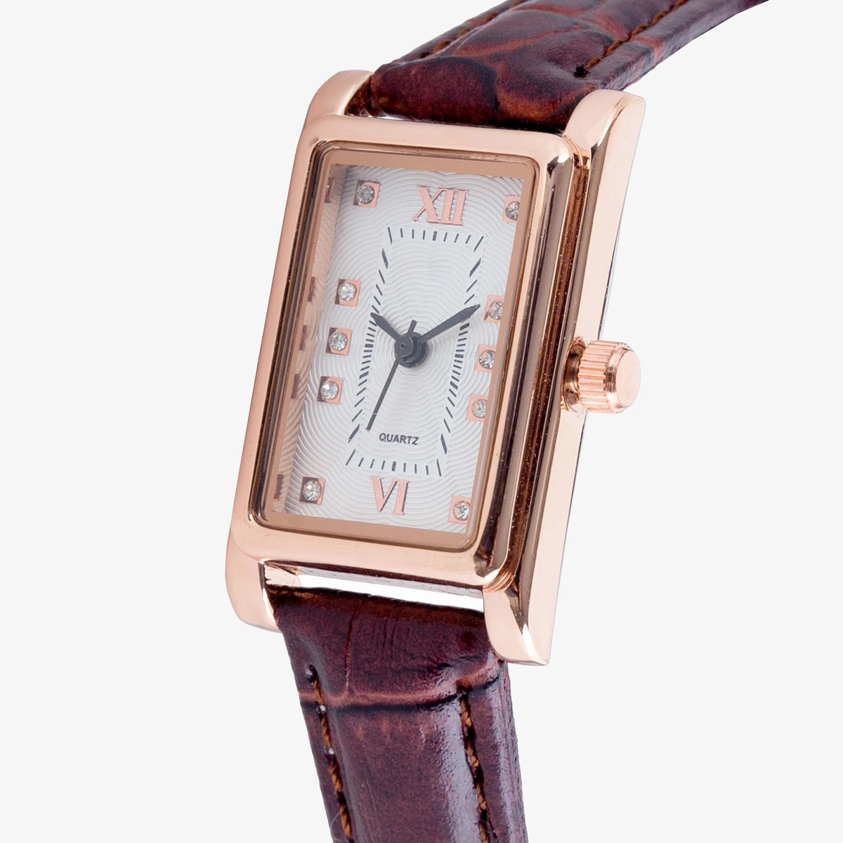 Men's Metallic Precision Analog Watch with Round Dial and Metal Strap