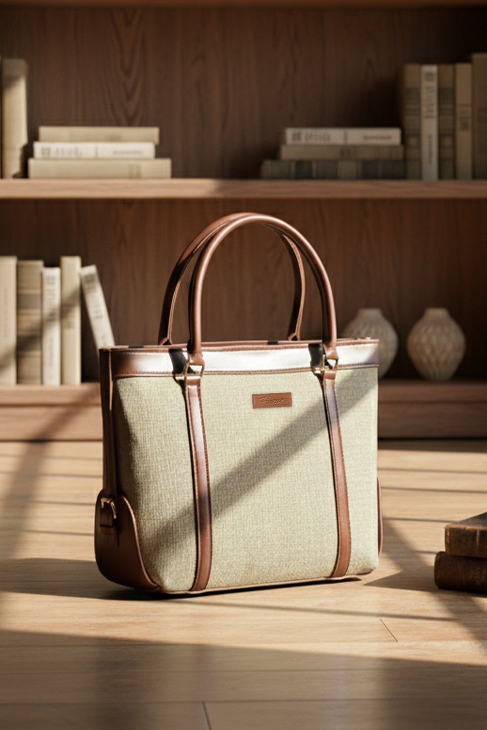 Fineur Strap Jute Tote - Tan Brown