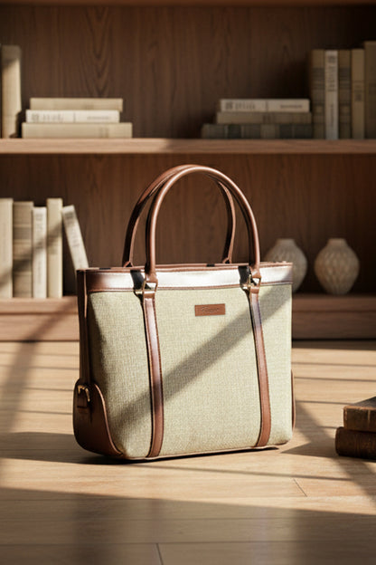 Fineur Strap Jute Tote - Tan Brown