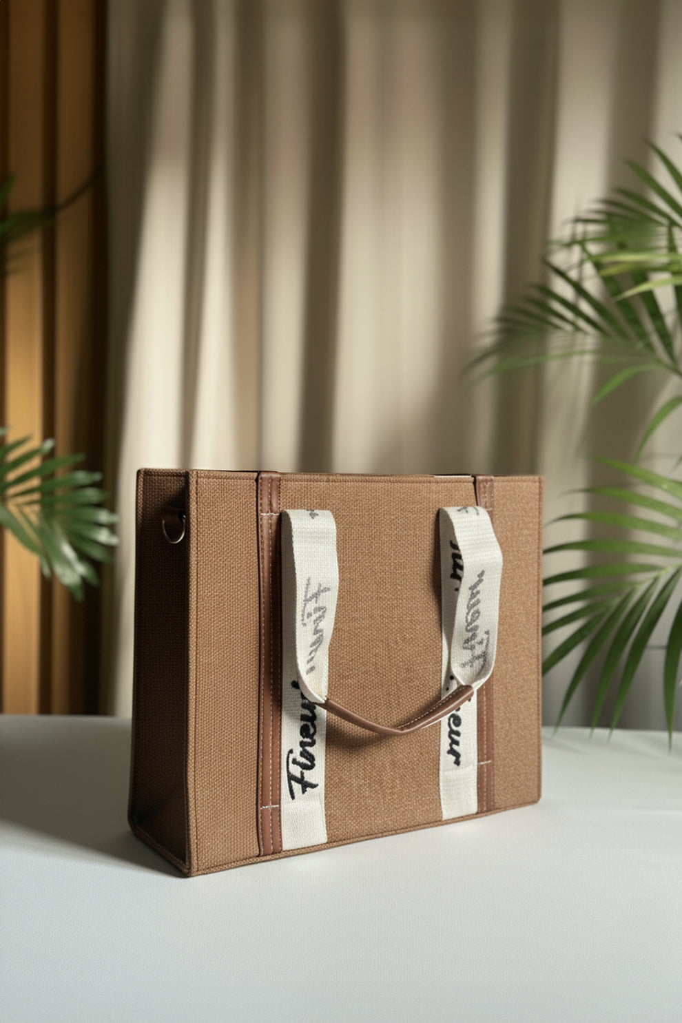 Fineur Canvas Tote Modern Muse - Light Brown