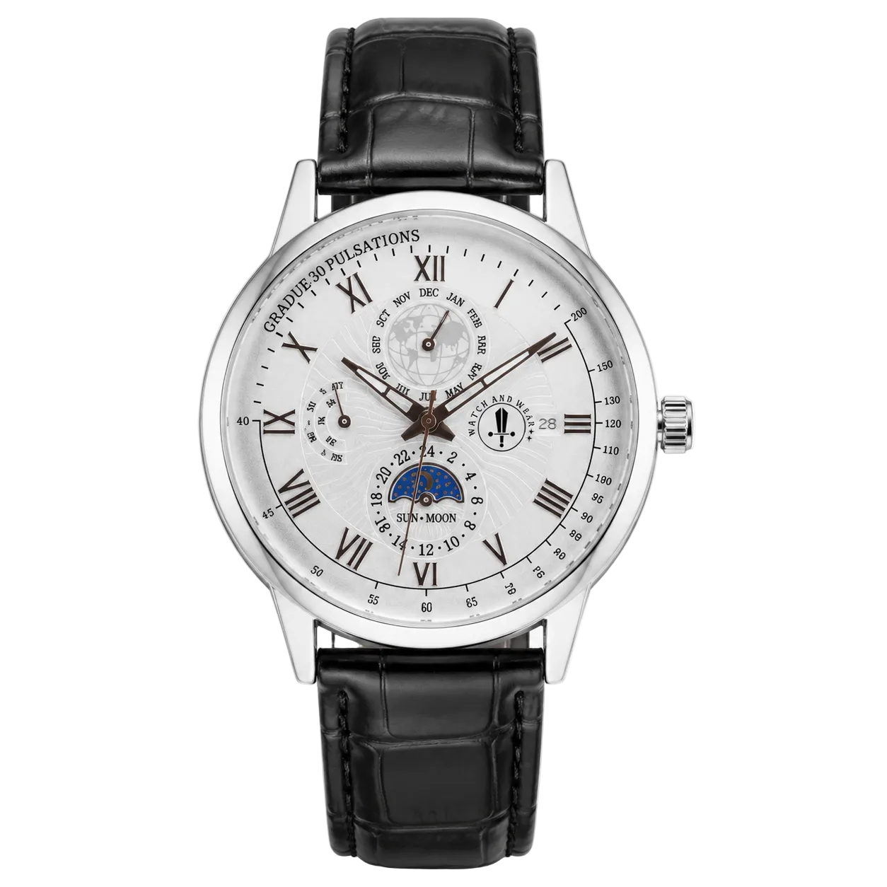 Men’s Round Dial Minimalist Quartz Analog Watch