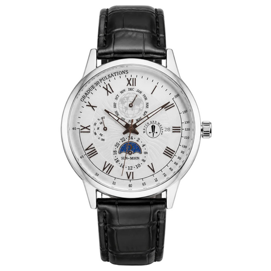 Men’s Round Dial Minimalist Quartz Analog Watch