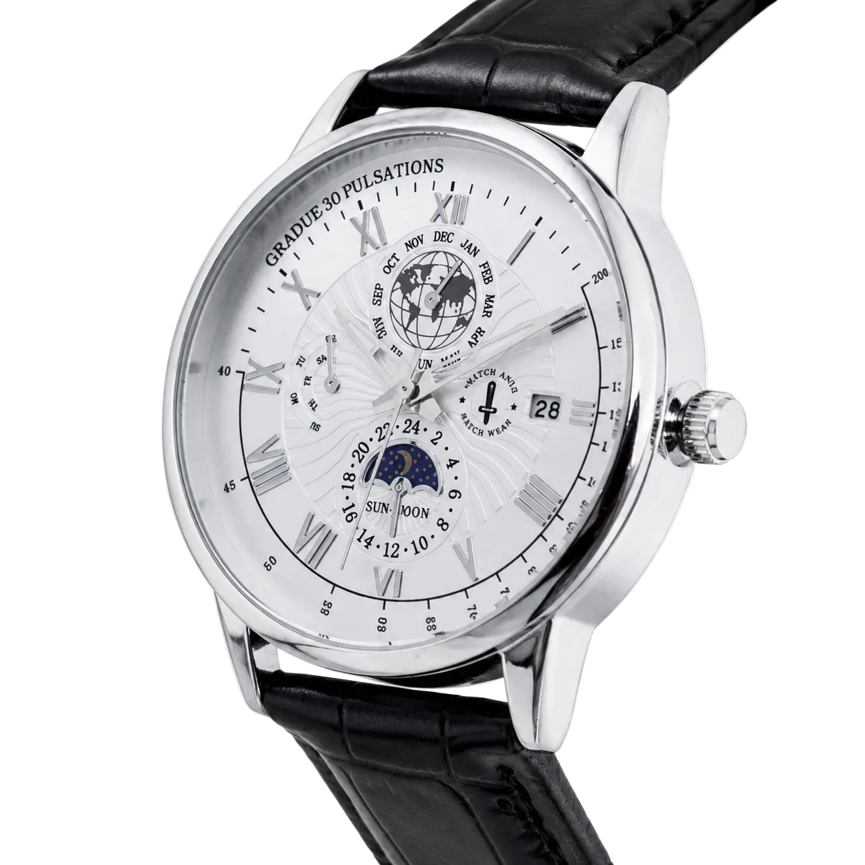 Men’s Round Dial Minimalist Quartz Analog Watch