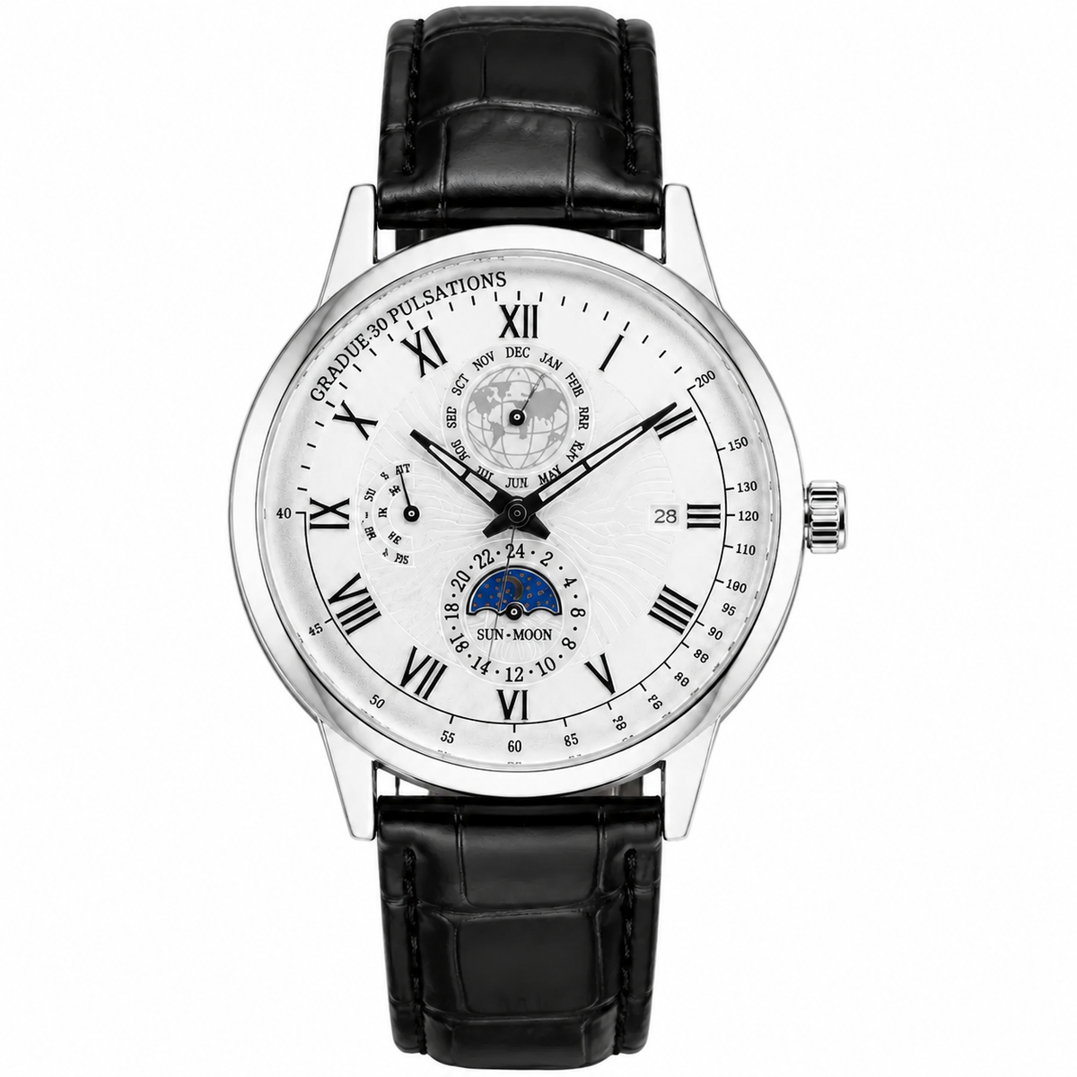 Men’s Round Dial Minimalist Quartz Analog Watch