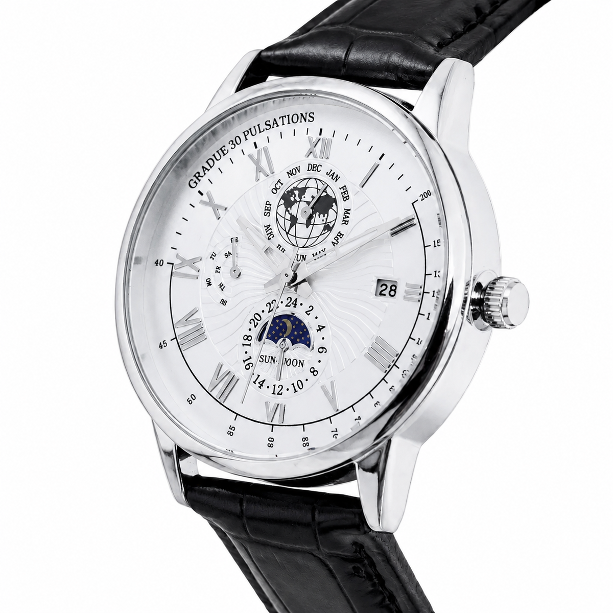 Men’s Round Dial Minimalist Quartz Analog Watch