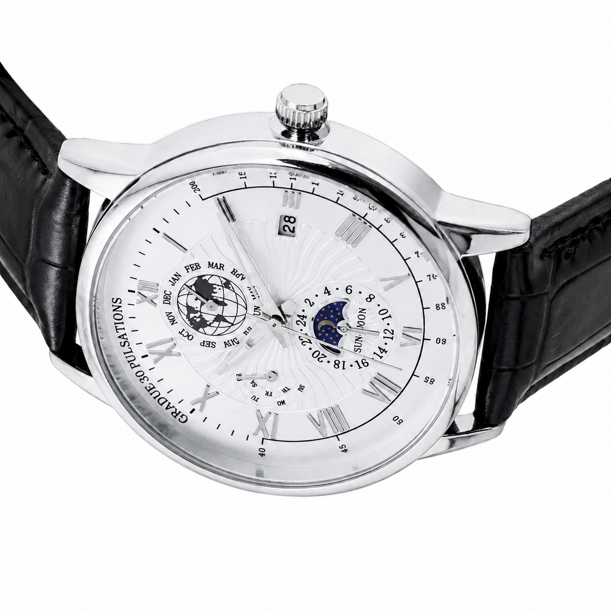 Men’s Round Dial Minimalist Quartz Analog Watch