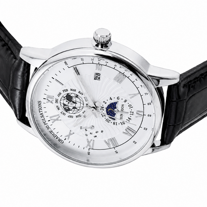 Men’s Round Dial Minimalist Quartz Analog Watch