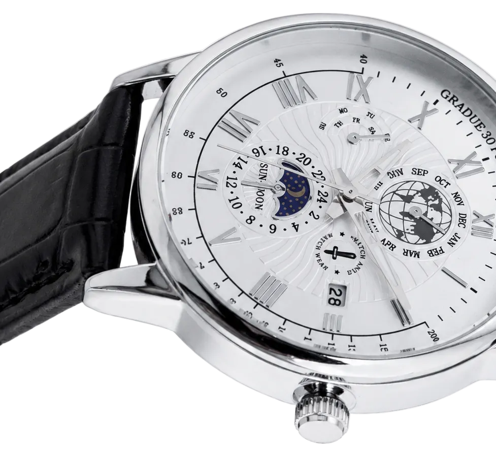 Men’s Round Dial Minimalist Quartz Analog Watch