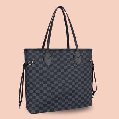 Fineur Duo Tote Checkered - Black