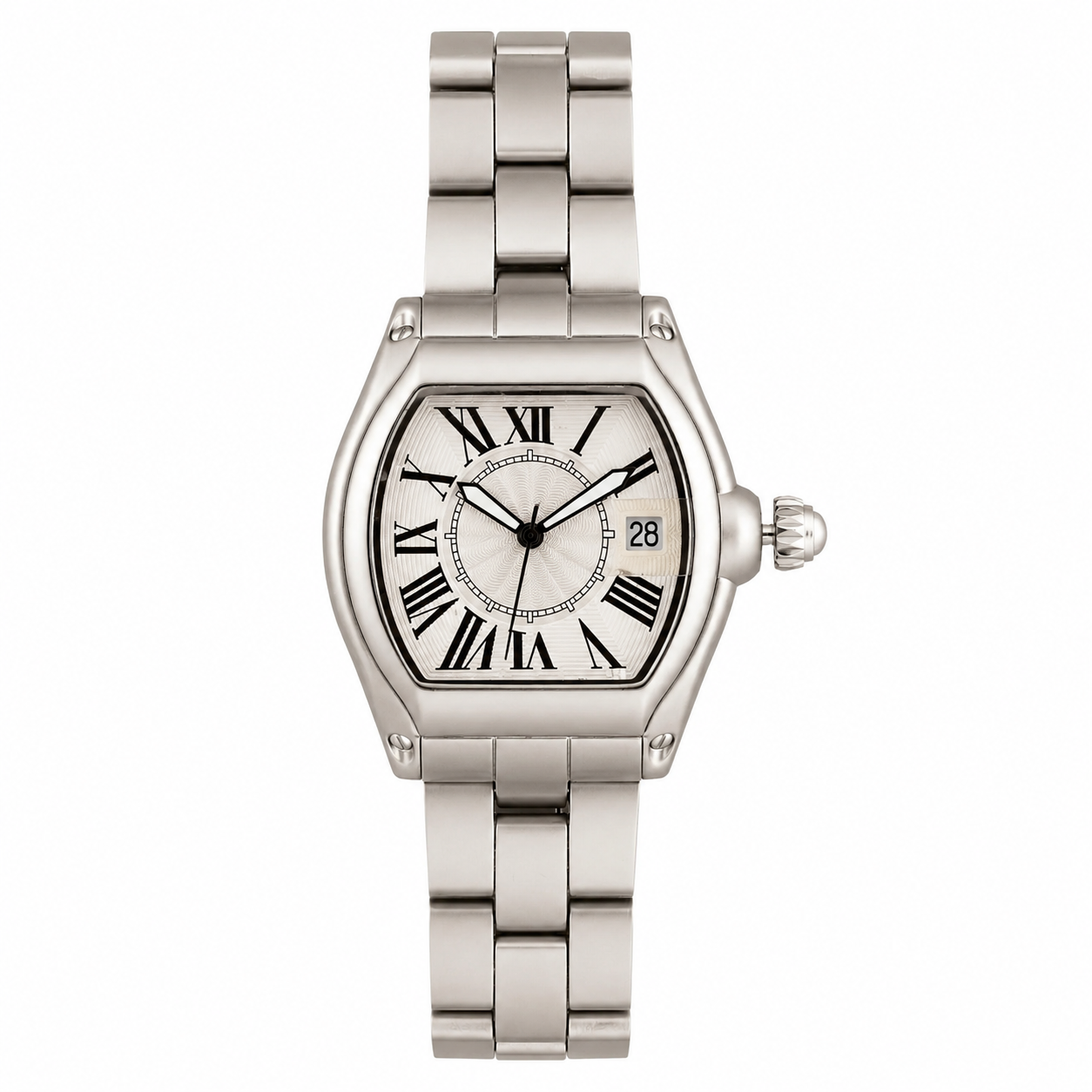 Tonneau Roman Mens Quartz Watch Wear and Watch