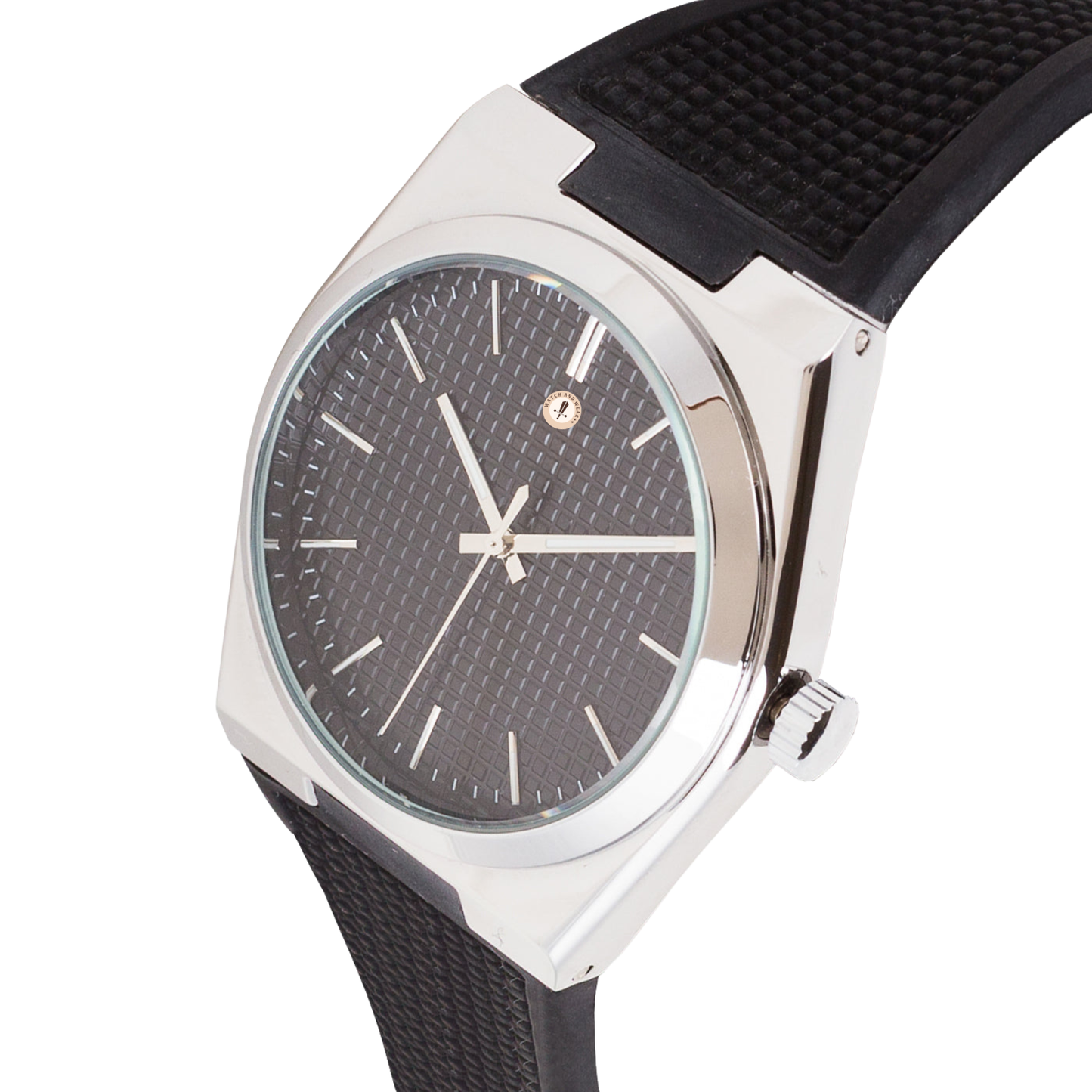 Urban Edge Black Silicone Strap Quartz Analog Watch for Men