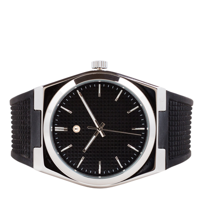 Urban Edge Black Silicone Strap Quartz Analog Watch for Men