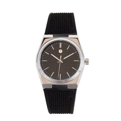 Urban Edge Black Silicone Strap Quartz Analog Watch for Men