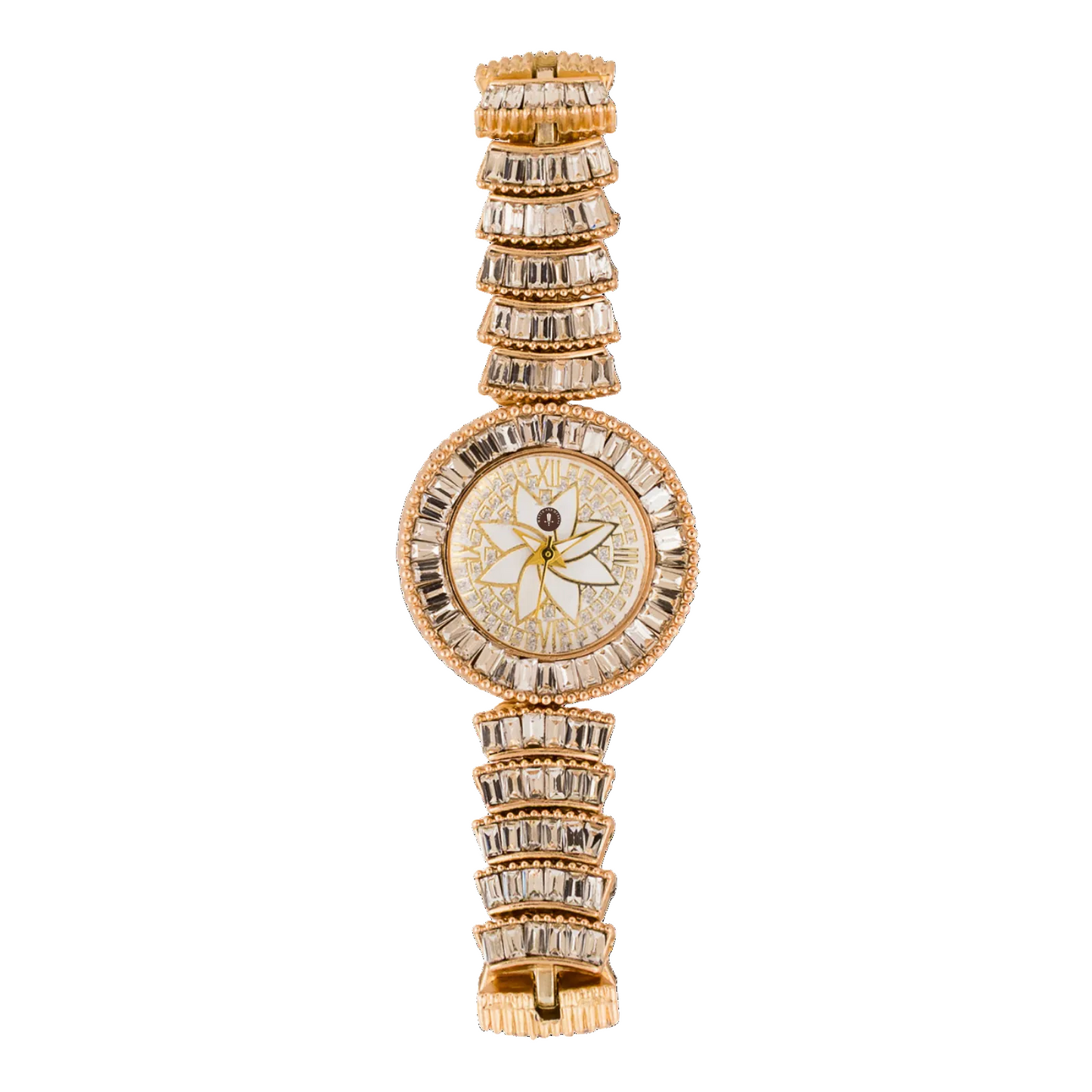 Women’s Gold Crystal Bracelet Round Dial Quartz Watch