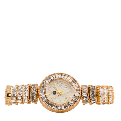 Women’s Gold Crystal Bracelet Round Dial Quartz Watch