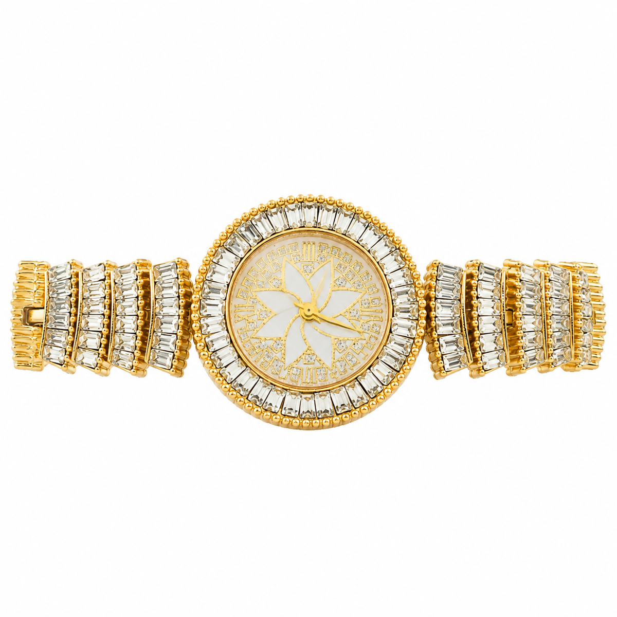 Women’s Gold Crystal Bracelet Round Dial Quartz Watch