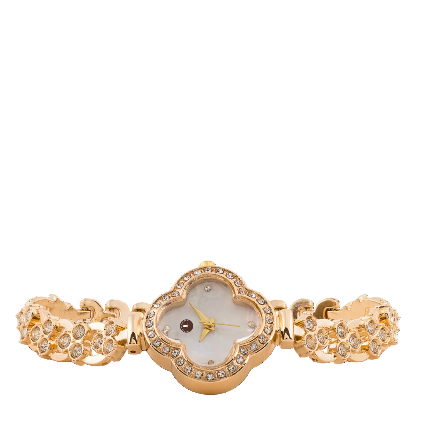 Women’s Gold Floral Dial Crystal Bracelet Quartz Watch