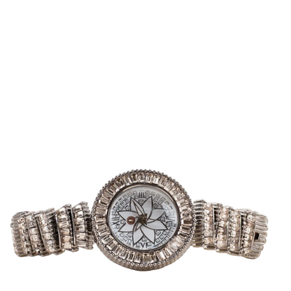 Women’s Silver Dial Crystal Bracelet Quartz Watch