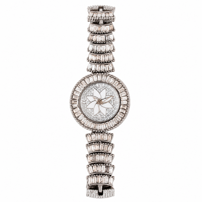 Women’s Silver Dial Crystal Bracelet Quartz Watch