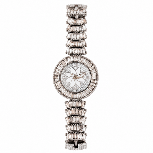 Women’s Silver Dial Crystal Bracelet Quartz Watch