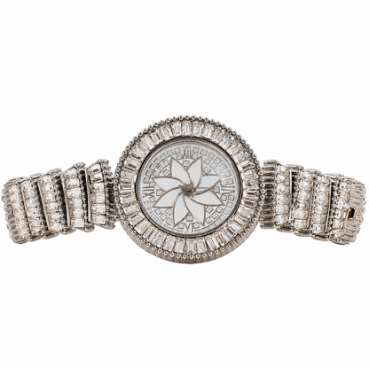 Women’s Silver Dial Crystal Bracelet Quartz Watch
