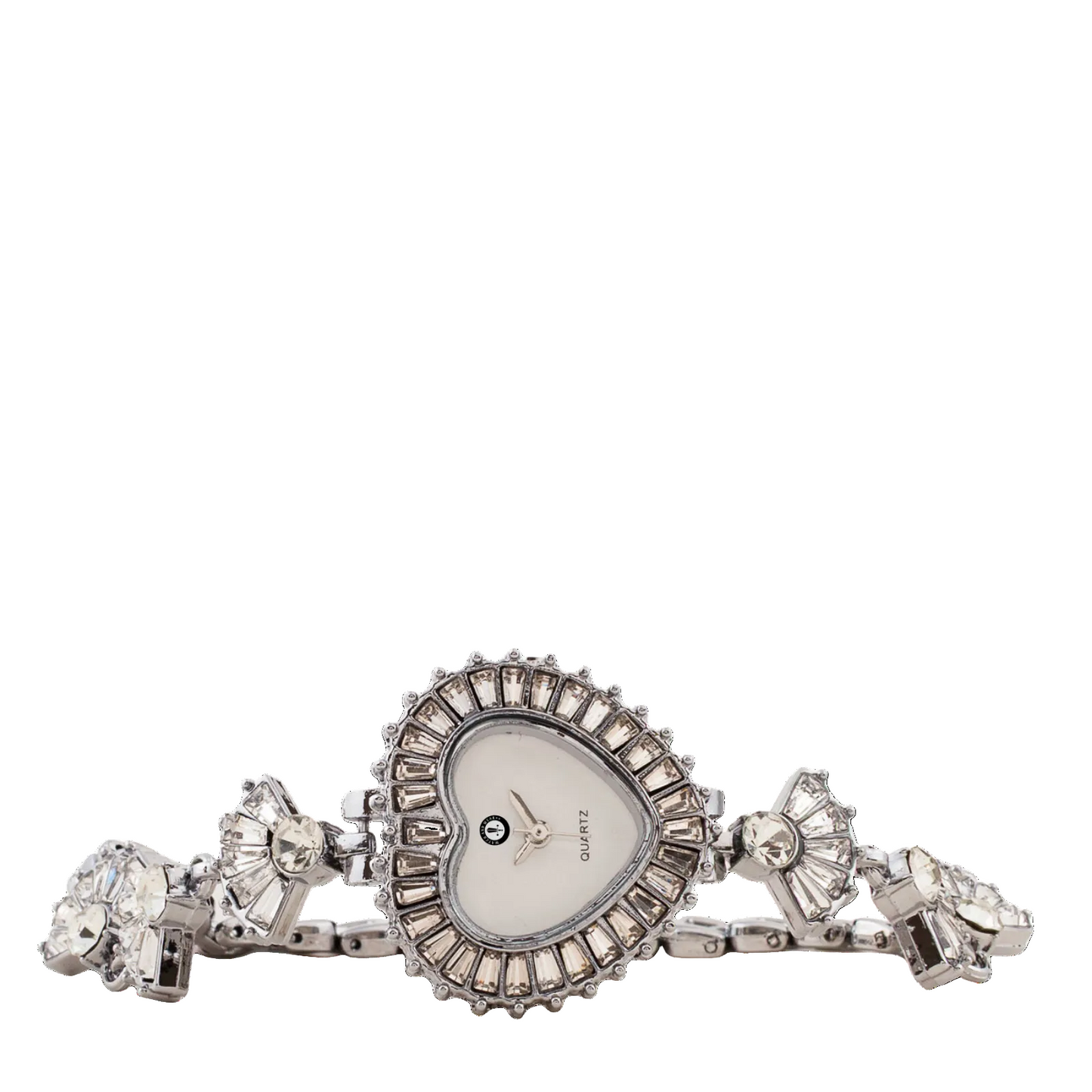 Women’s Silver Heart Dial Crystal Bracelet Quartz Watch