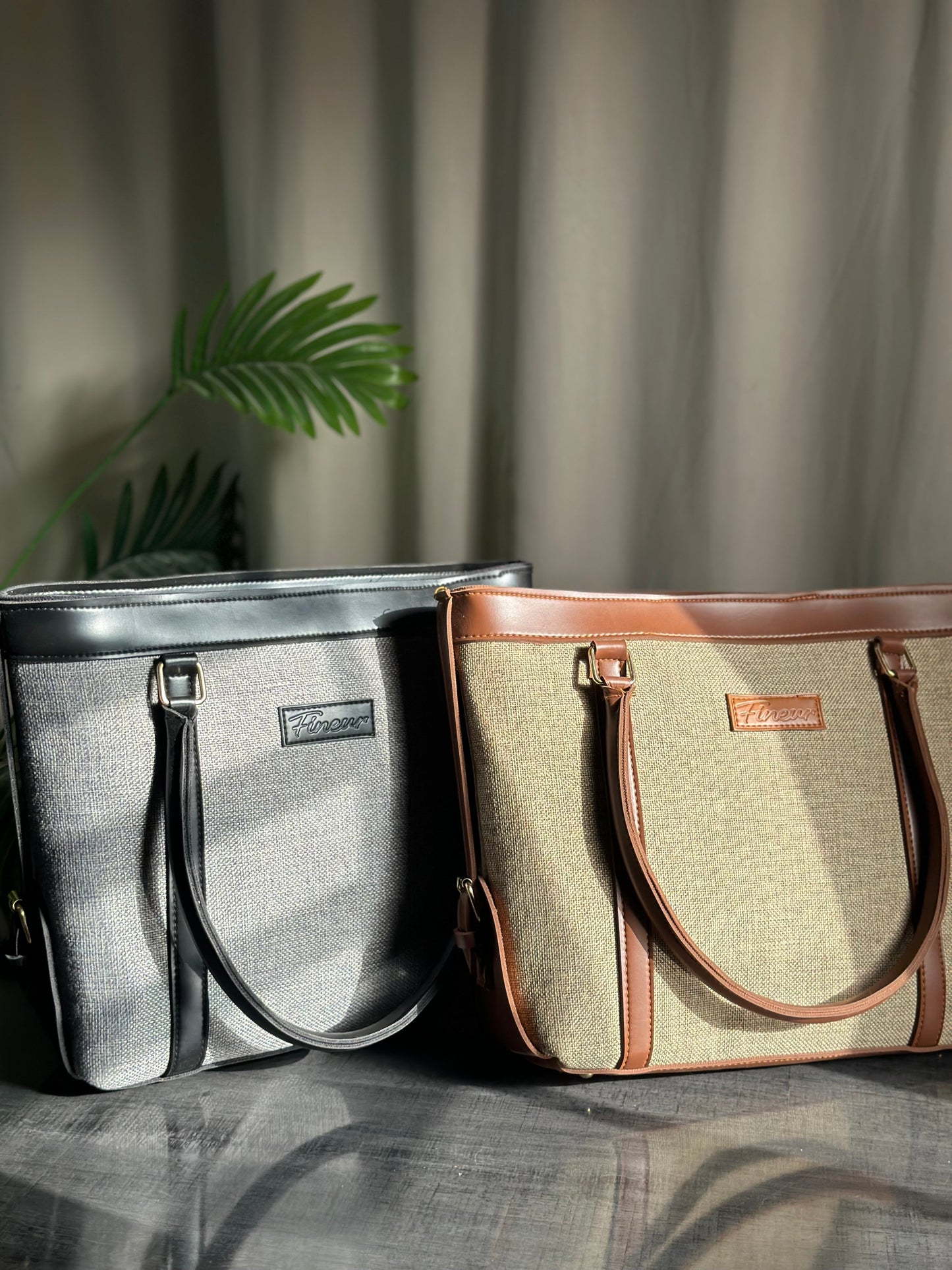 Fineur Strap Jute Tote - Tan Brown