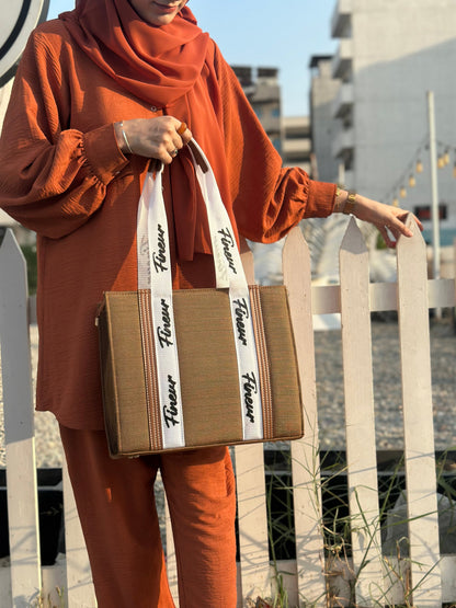 Fineur Canvas Tote Modern Muse - Light Brown