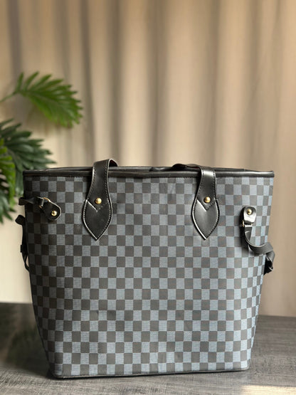 Fineur Duo Tote Checkered - Black